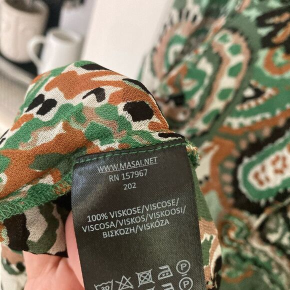 ❤️ NEW Masai Copenhagen Hadia Tunic Stone Green Viscose Lightweight Artsy Top - Picture 8 of 8